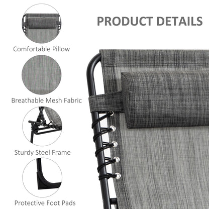 Portable Sun Lounger, Folding Camping Bed Cot, Reclining Lounge Chair 5-position Adjustable Backrest with Side Pocket