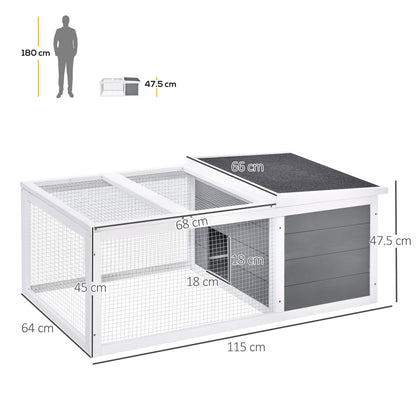 Rabbit Hutch Guinea Pig Hutch Wooden Small Animal Cage Rabbit Run Duck House with Openable Roof for Indoor Outdoor Easy to Cl