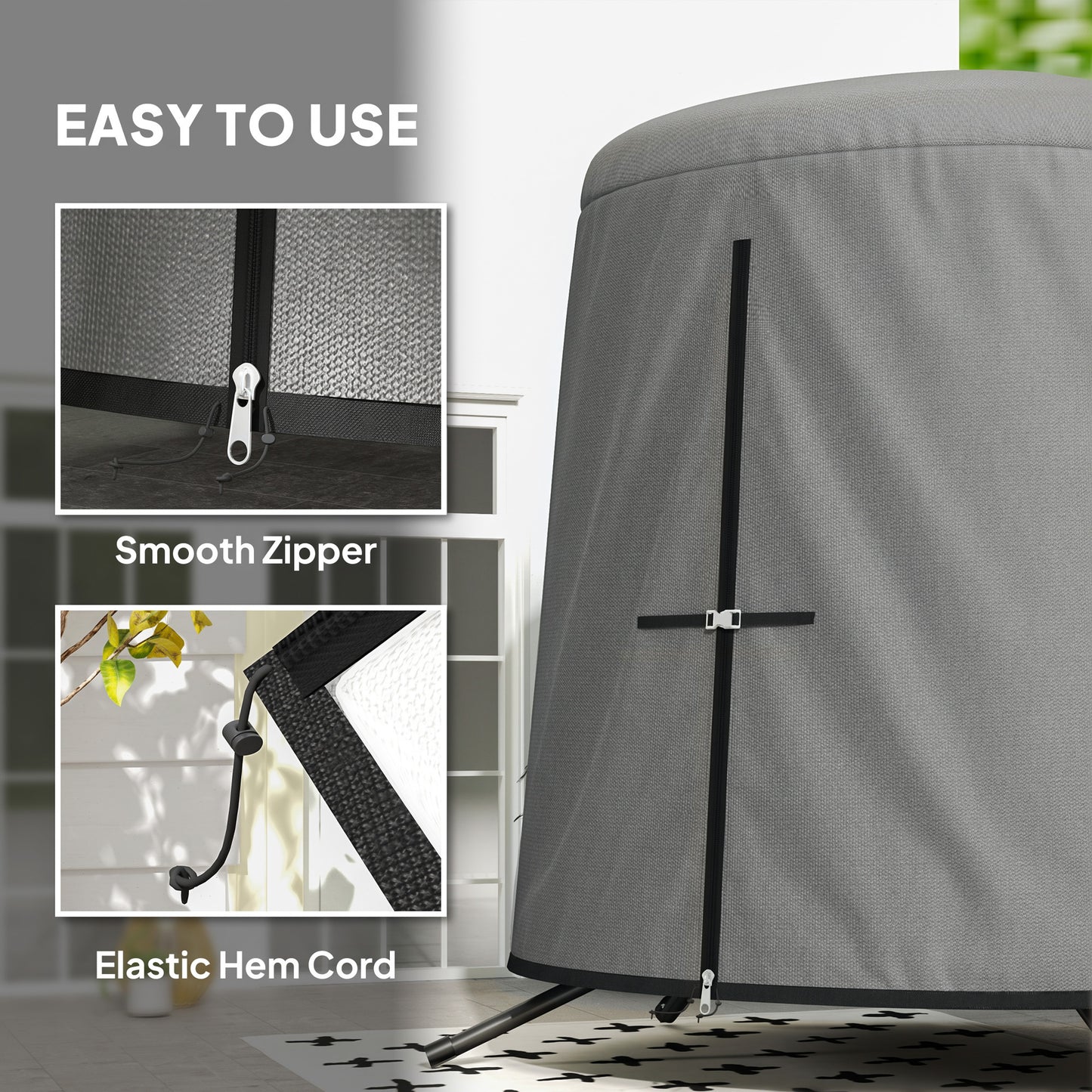 196 x 230 cm Hanging Egg Chair Protective Cover - Grey