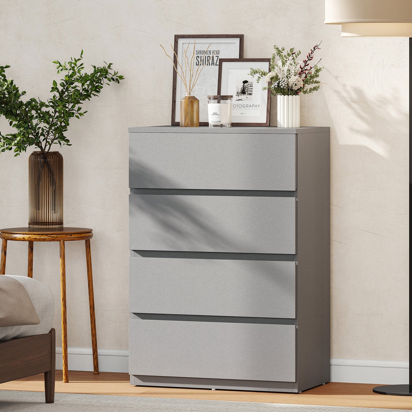 Chest of Drawers, 4-Drawer Storage Cabinets, Modern Dresser, Storage Drawer Unit for Bedroom