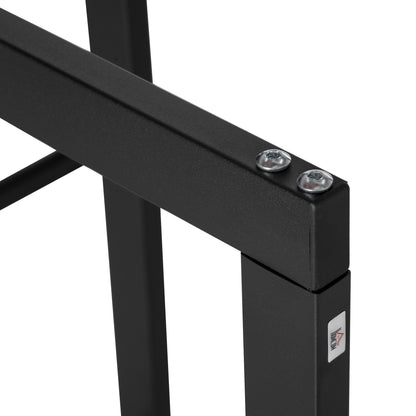 Metal Firewood Log Holder Tall Firewood Rack Indoor Outdoor Fireplace Wood Storage Shelf with Side Rails, Rust-Resistant