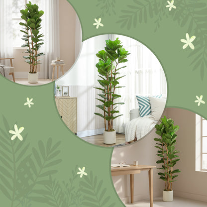 180cm Artificial Fiddle Leaf Fig Tree - Green