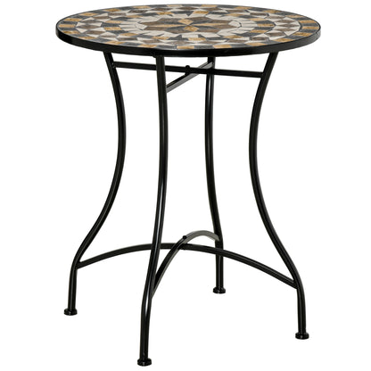 Φ60cm Mosaic Outdoor Patio Table - Grey