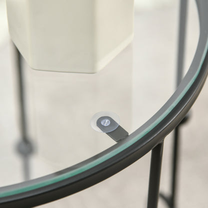 Nesting Round Coffee Table Set of 2 - Black