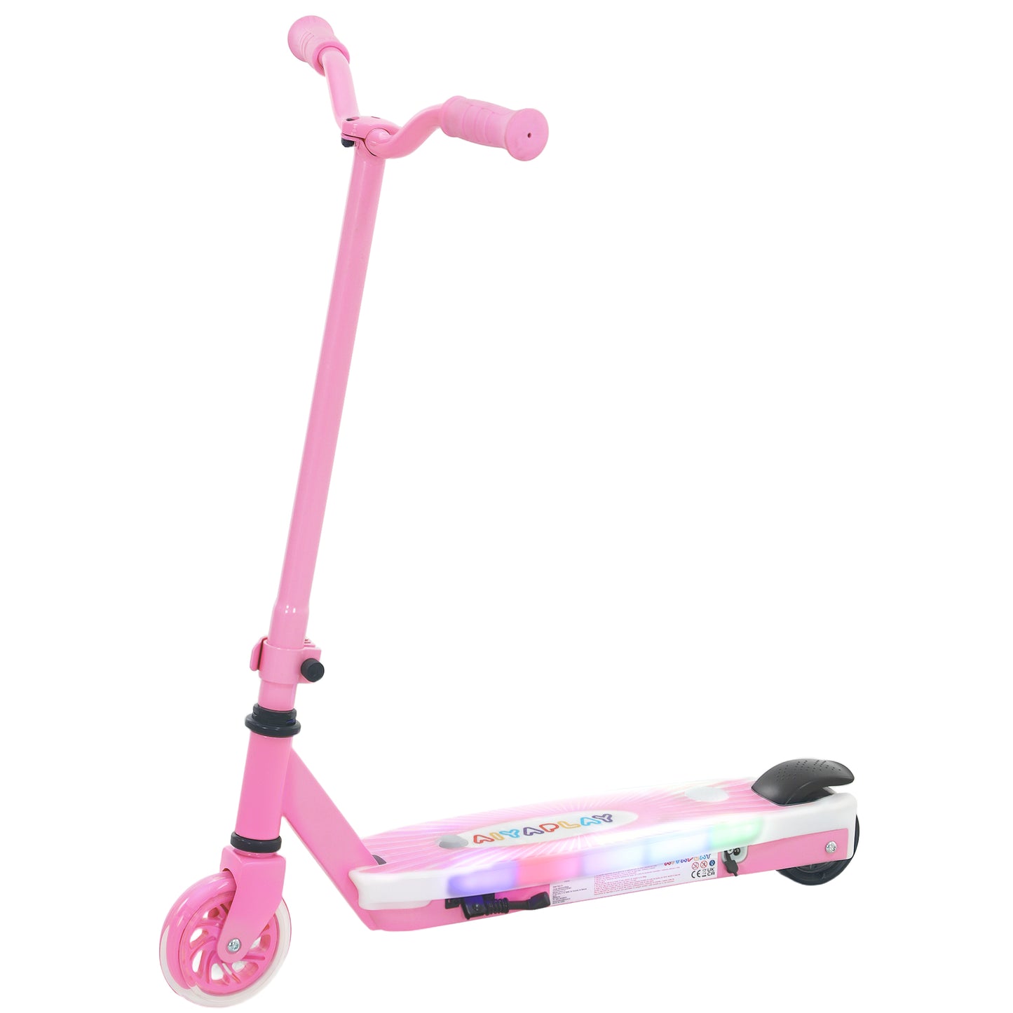 Electric Scooter for Kids Aged 4-7 Years, with Flashing LED Lights, Rear Auxiliary Wheels, Pink