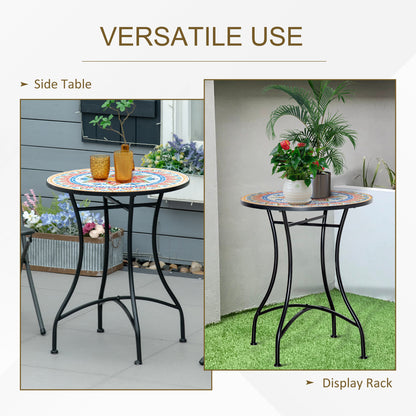 Φ60cm Mosaic Outdoor Patio Table - Red