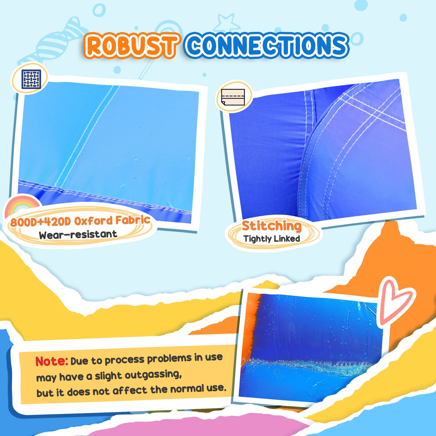 Bouncy Castle Inflatable Basket Trampoline Slide Monster Design for Kids Age 3-8, Blue