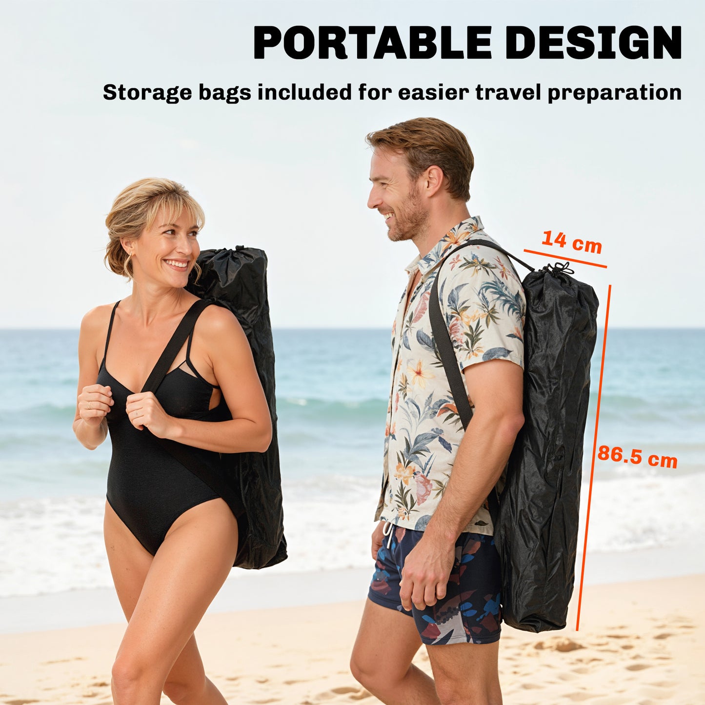 Set of 2 Reclining Folding Camping Chair w/ Detachable Footrest, Storage Bag, Cup Holder & Headrest, Blue and Grey