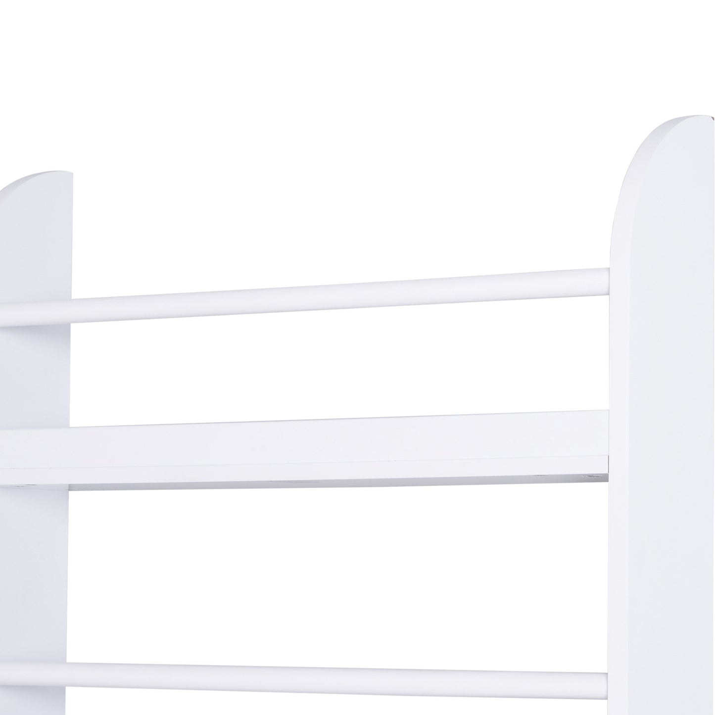 Bookcase, 4 Tier Wall Mounted Bookshelf, 15cm Depth Storage Shelving Rack for Bedroom Nursery Office Home