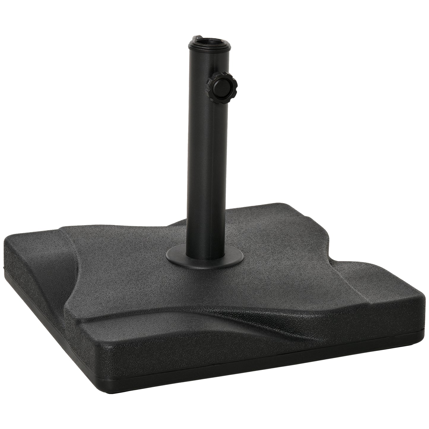 20kg Square Parasol Base Outdoor Garden Cement Umbrella Weight Stand Holder, Fits Φ32mm,Φ38mm,Φ48mm Pole - Black