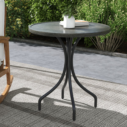 Φ66cm Galvanised Steel Garden Table - Grey