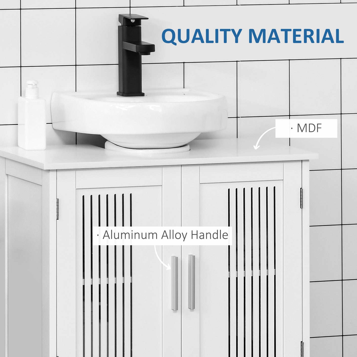 Modern Under Sink Cabinet with 2 Doors, Bathroom Vanity Unit, Pedestal Under Sink Design