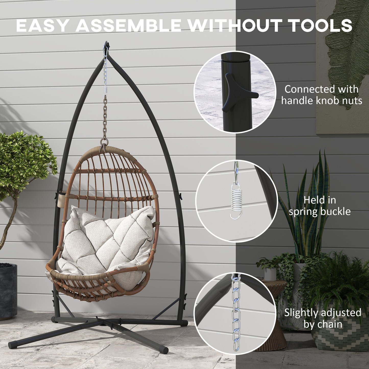 Hammock Chair Stand Only, Hanging Chair Stand with X-Shape Base