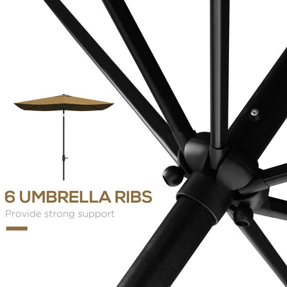 3 x 2 m Garden Parasol Umbrella with Aluminium Pole, UPF 50+ Rectangular Outdoor Table Parasol Sun Shade