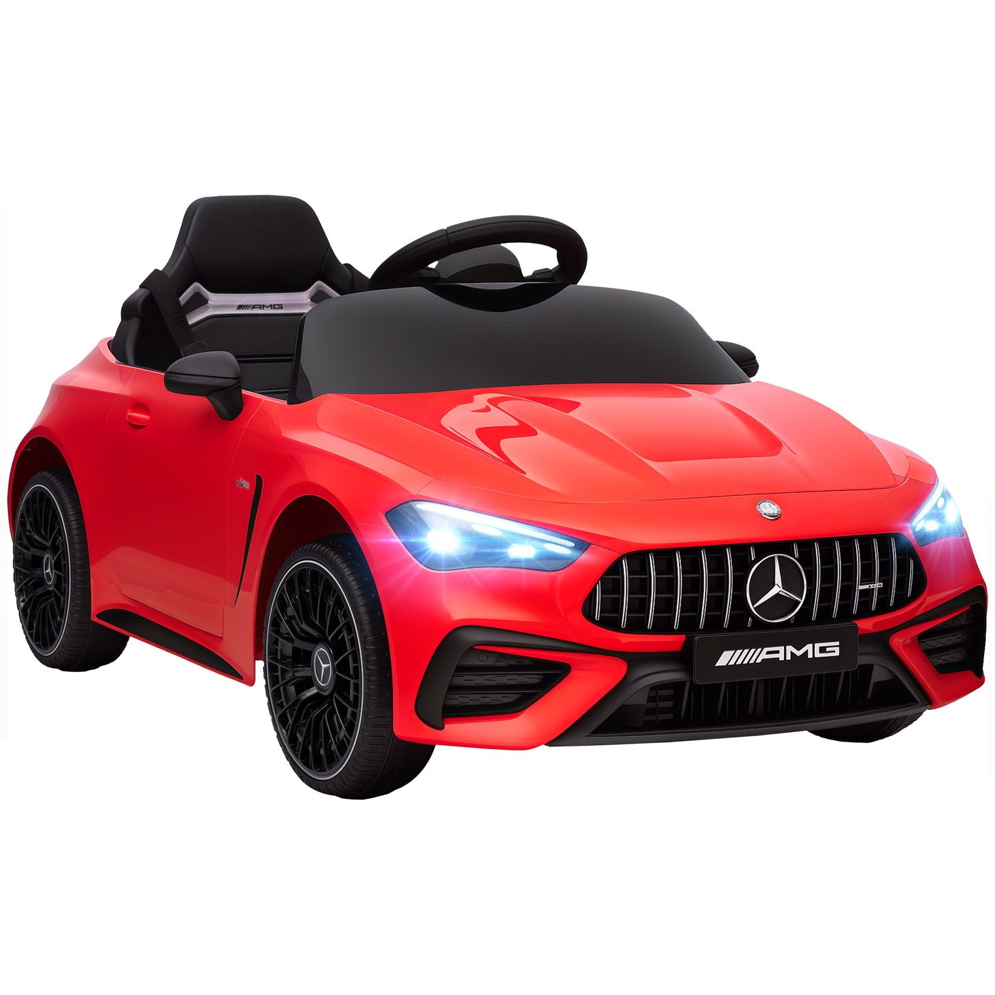 Licensed Mercedes AMG Kids Electric Car, 12V Ride On Car with Dual Motors, Remote Control for 3-6 Years, Red
