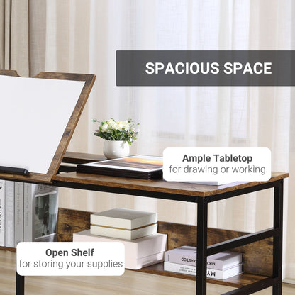 Adjustable Drafting Table Art Desk Drawing Table, Craft Desk Workstation for Painting
