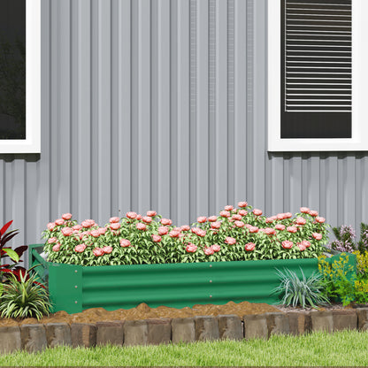 180 x 90cm Galvanised Steel Open Planter - Green