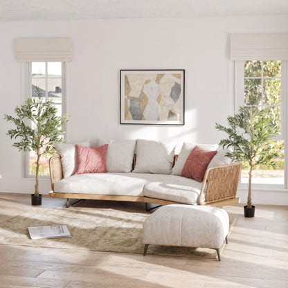 Set of Two Silk Leaf Artificial Olive Trees