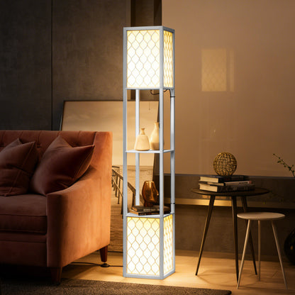 Duo Light Floor Shelves - White