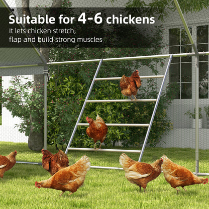 Chicken Perch for Coop, Wooden and Galvanised Steel Roosting Bar Jungle Gym, Chicken Roosting Ladder for Backyard Farm