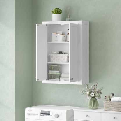 Bathroom Wall Cabinet with Adjustable Shelves - White