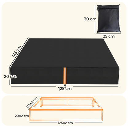 Sandbox Cover, Square Sandpit Cover Waterproof Dustproof UV Protection, Sandbox Canopy with Drawstring and Elastic Band