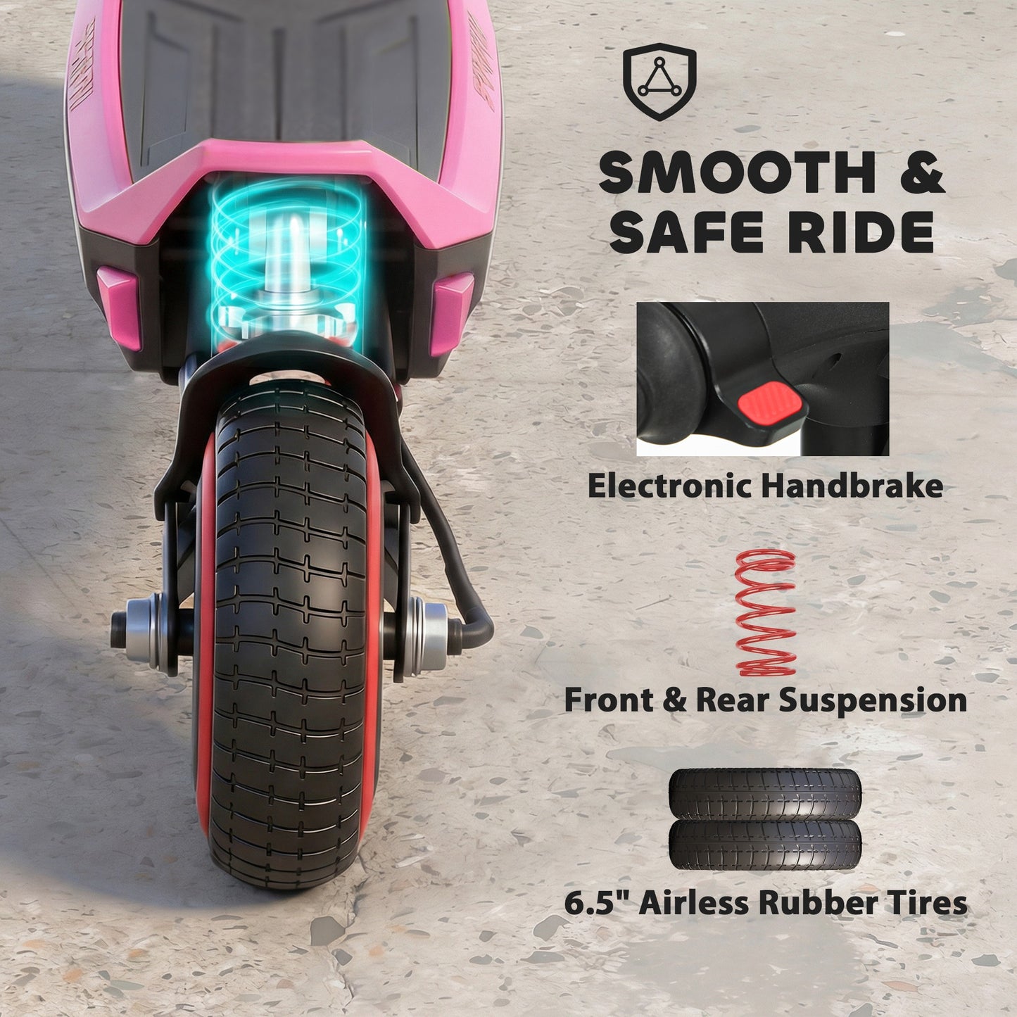 Electric Scooter for Kids, Foldable E Scooter for Age Age 6+ with LED Display, RGB lights, Up to 16km/h, Pink