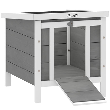 Wooden Rabbit Hutch Outdoor, Guinea Pig Hutch, Rabbit Hideaway, Cat House, Bunny Cage Small Animal House with Openable Roof