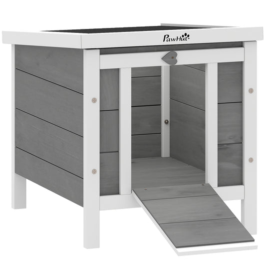 Wooden Rabbit Hutch Outdoor, Guinea Pig Hutch, Rabbit Hideaway, Cat House, Bunny Cage Small Animal House with Openable Roof