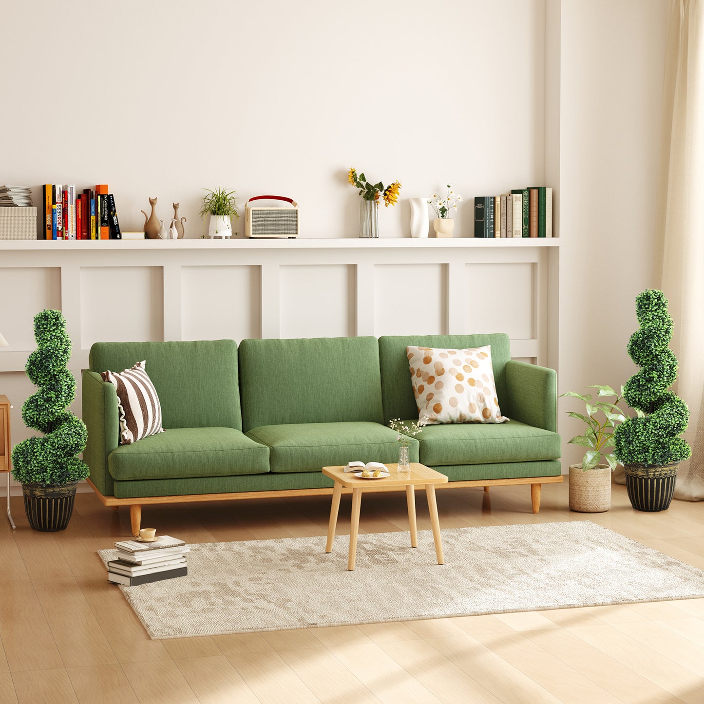 Set of 2 Artificial Plants, Topiary Spiral Boxwood Trees with Pot, for Home Indoor Outdoor Decor, 90cm