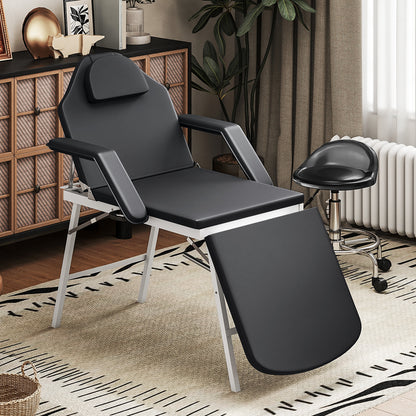 Portable Massage Table, 3 Section Adjustable Beauty Bed, Foldable Massage Bed with Face Hole, Recliner Chair