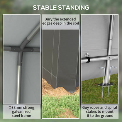 3.6 x 2.1m Portable Outdoor Shed, with Window - Dark Grey