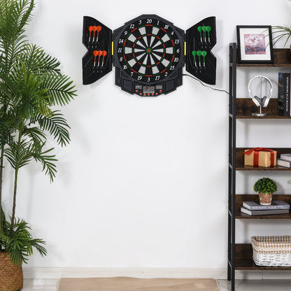 Dart Board Set, Electronic Dartboard with LED Digital Score Display, Soft Tip Darts, 27 Games, Speaker Sound