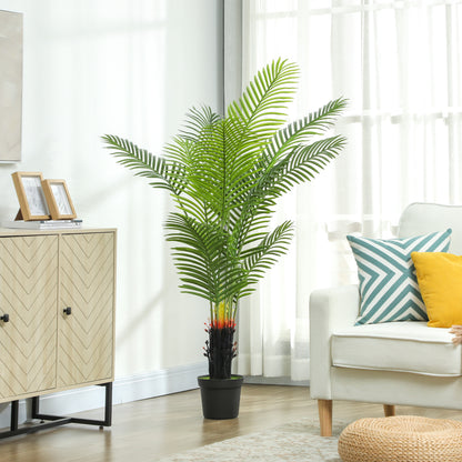 150cm Artificial Areca Palm Tree with 12 PE Leaves, Decorative Artificial Plant with Plastic Pot and Flocked Soil