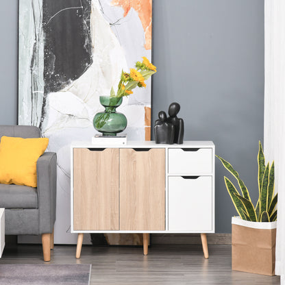 Sideboard Floor Standing Storage Cabinet with Drawer for Bedroom, Living Room, Home Office, Natural
