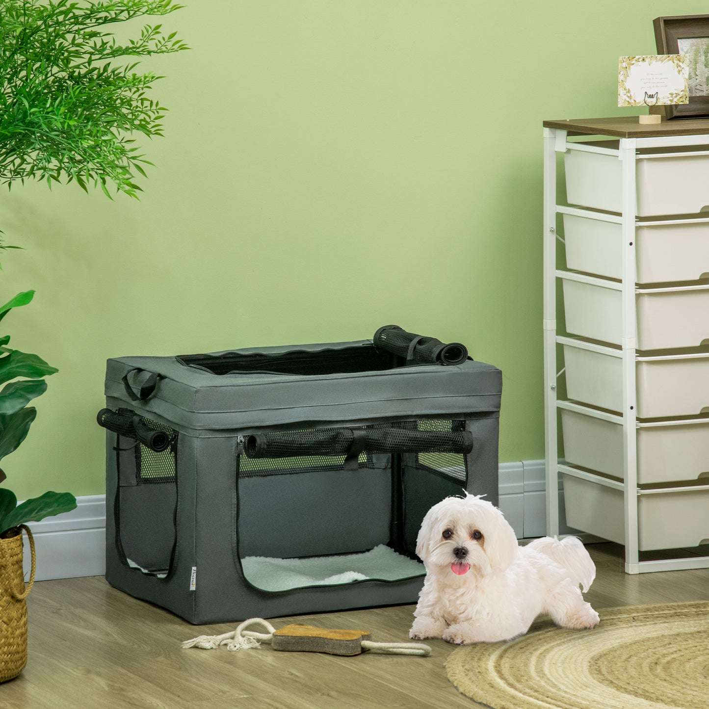 60cm Pet Carrier, with Cushion, for Miniature Dogs - Grey