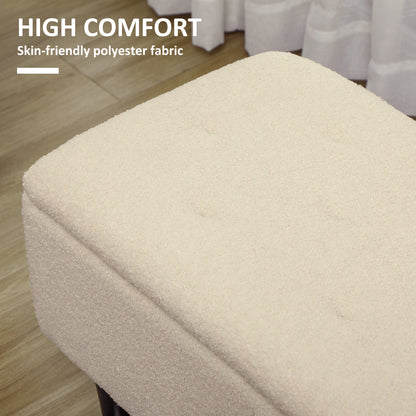 57L Teddy Fleece Storage Ottoman - Cream