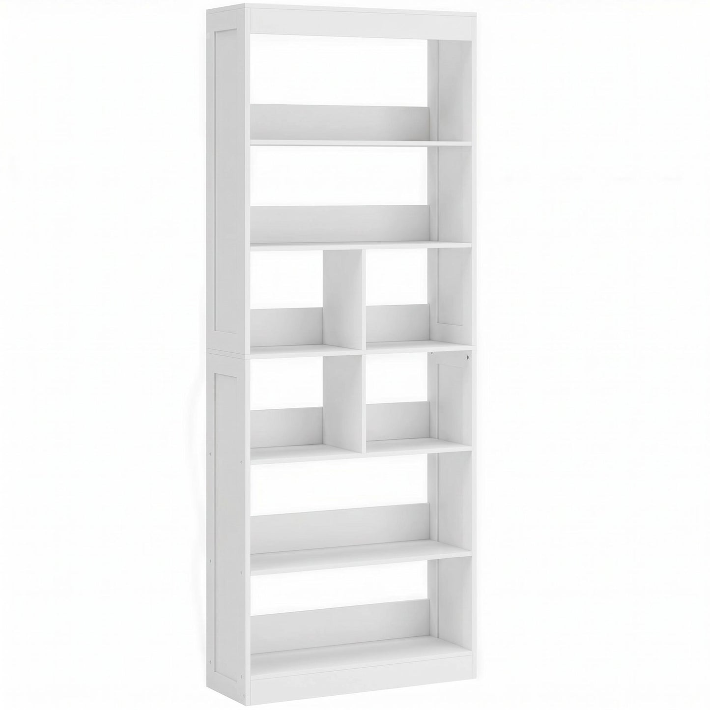 Bookcase, 6-Tier Bookshelf with Open Storage Shelves, Cubes, 180 cm Tall Display Shelf with Anti-Tipping Design, White