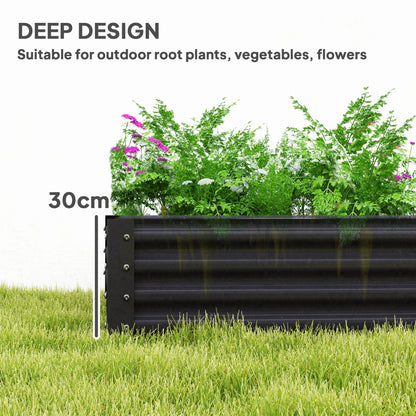 180 x 90cm Galvanised Steel Open Planter - 84H-211V00CG