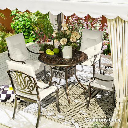Set of Four Padded Garden Seat Cushions - White
