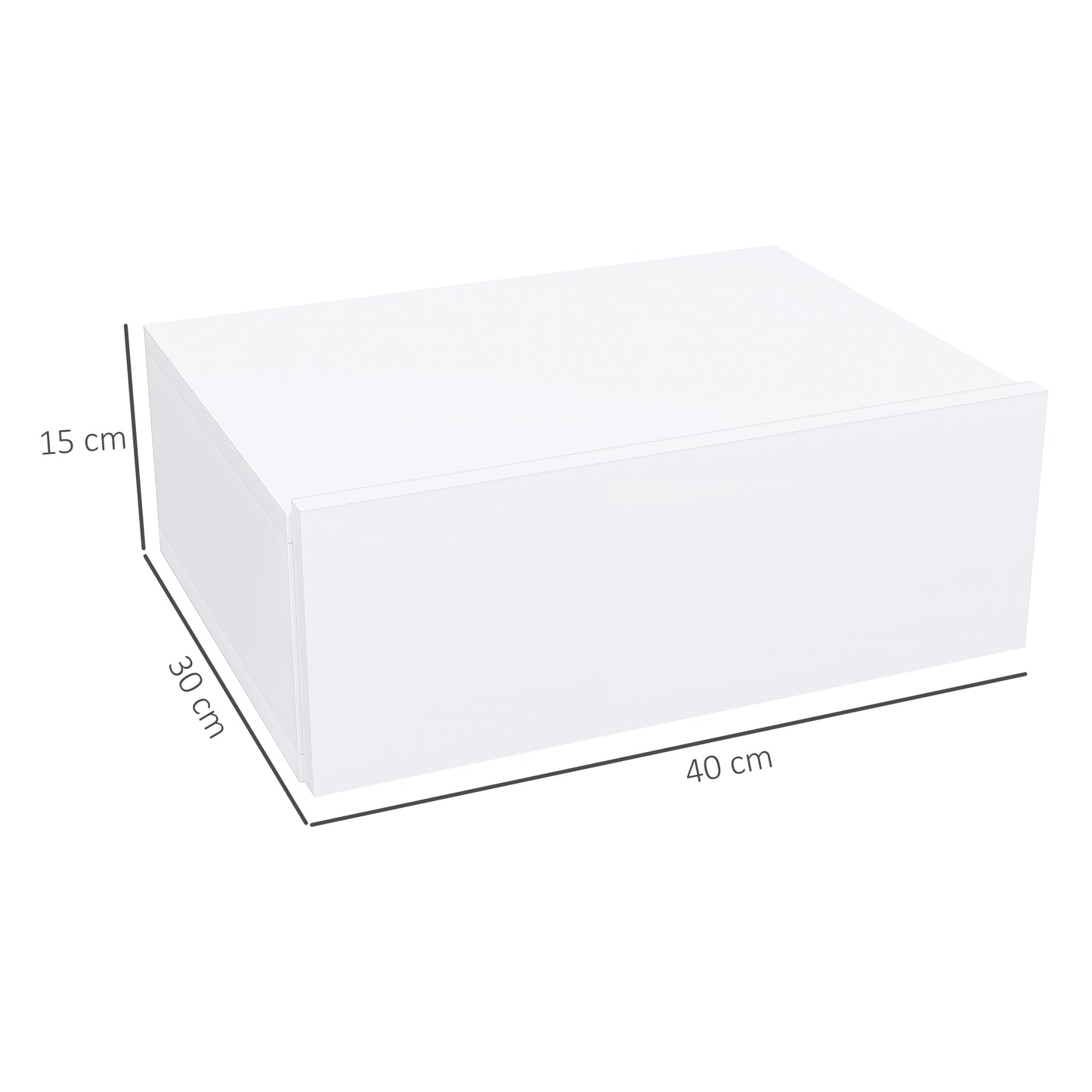 Floating Bedside Table, Wall-Mounted Nightstand with Storage Drawer, Small Side End Table for Bedroom, White