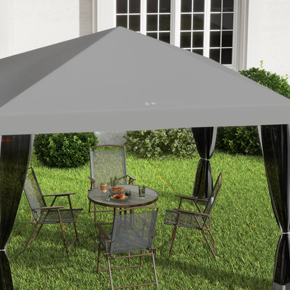 3 x 3 m Pop Up Gazebo, 420D Garden Tent Canopy with Removable Mesh Sidewall Netting, Carry Bag for Garden Patio Outdoor
