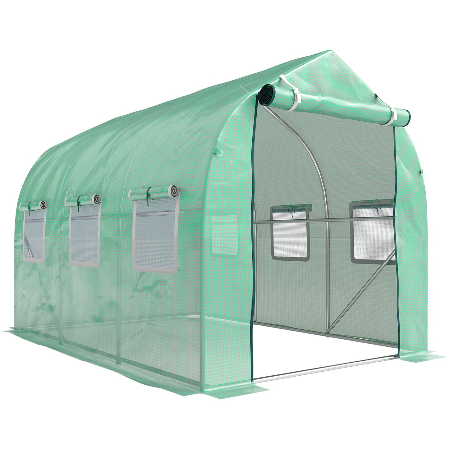 Polytunnel Greenhouse with Windows and Door, Walk in Greenhouse for Garden, Backyard (3 x 2 M)