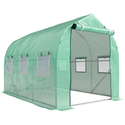 Polytunnel Greenhouse with Windows and Door, Walk in Greenhouse for Garden, Backyard (3 x 2 M)