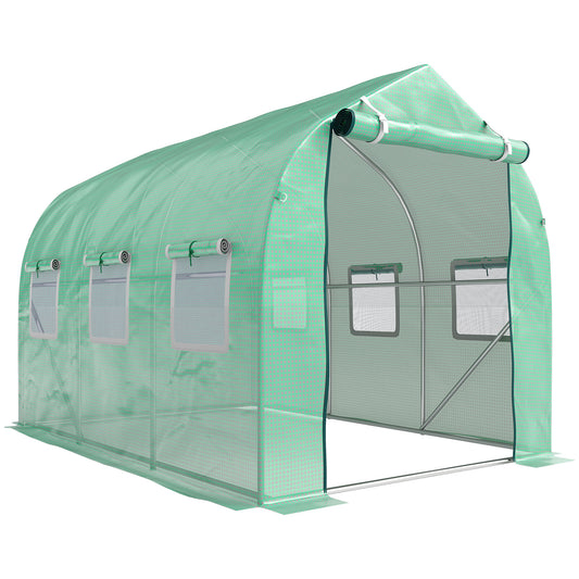 Polytunnel Greenhouse with Windows and Door, Walk in Greenhouse for Garden, Backyard (3 x 2 M)