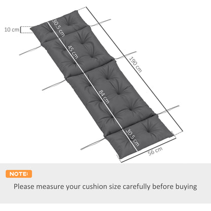 Sun Lounger Cushion Only, 190 x 56 x 10 cm Garden Lounge Chair Cushion, UPF20+ 220gsm Fabric