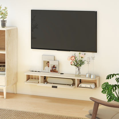 120 cm Floating TV Unit for TVs up to 50 Inch - Natural