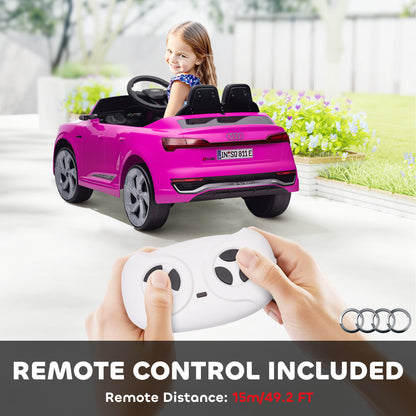 Audi Q8 etron Sportback Licensed Ride on Car with Remote Control, Four-Wheel Suspension, Soft Start for Ages 3-4, Pink