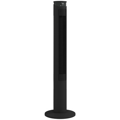 Tower Fan with WiFi Control Standing Floor Fan with Remote Control 116 cm Black