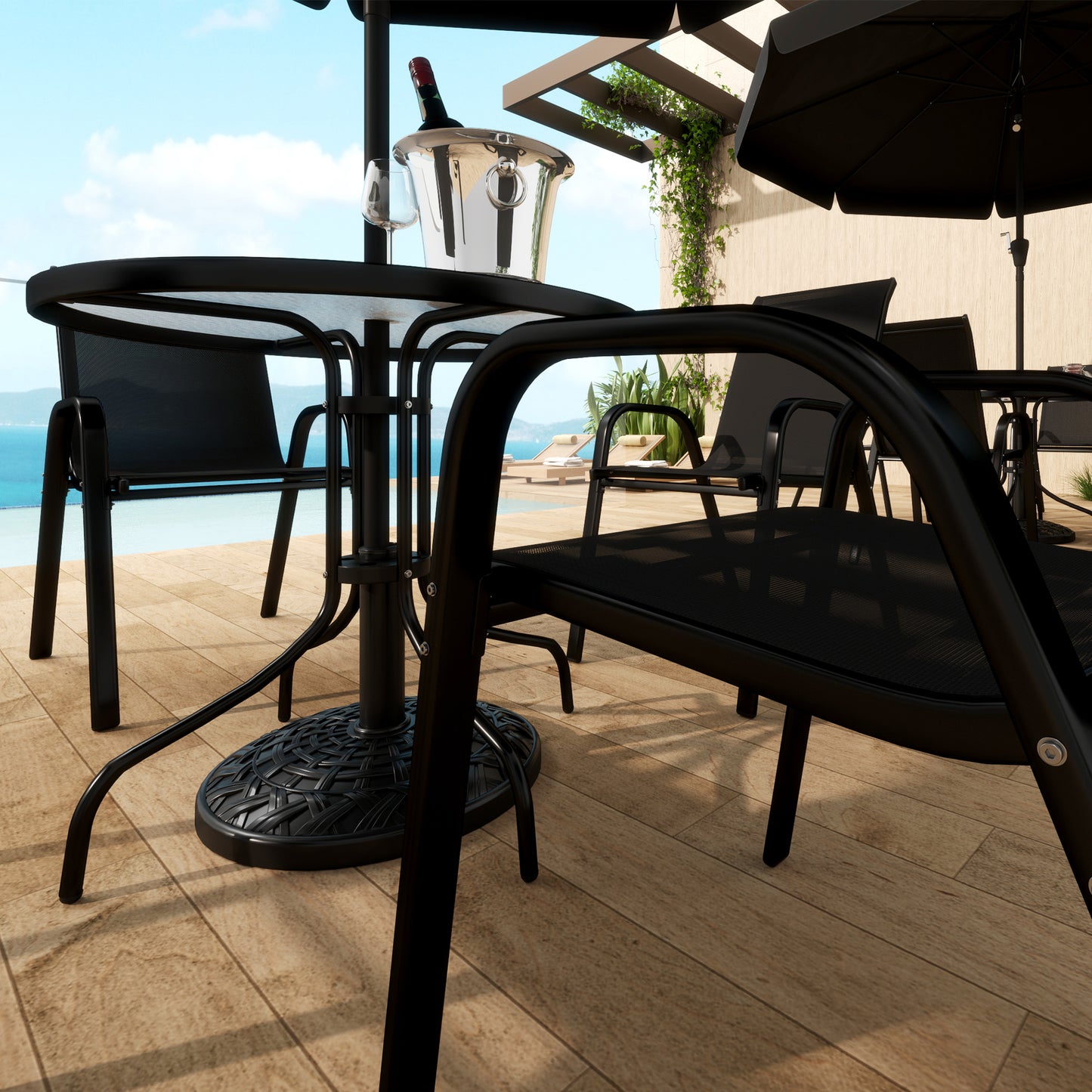 12kg Garden Parasol Base, Round Resin Garden Umbrella Base, Heavy Duty Parasol Stand for 38mm or 48mm Outdoor Umbrella Poles